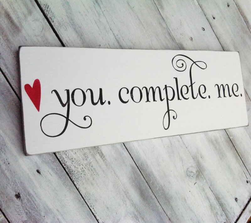 Wooden Sign with Text — White, Romantic