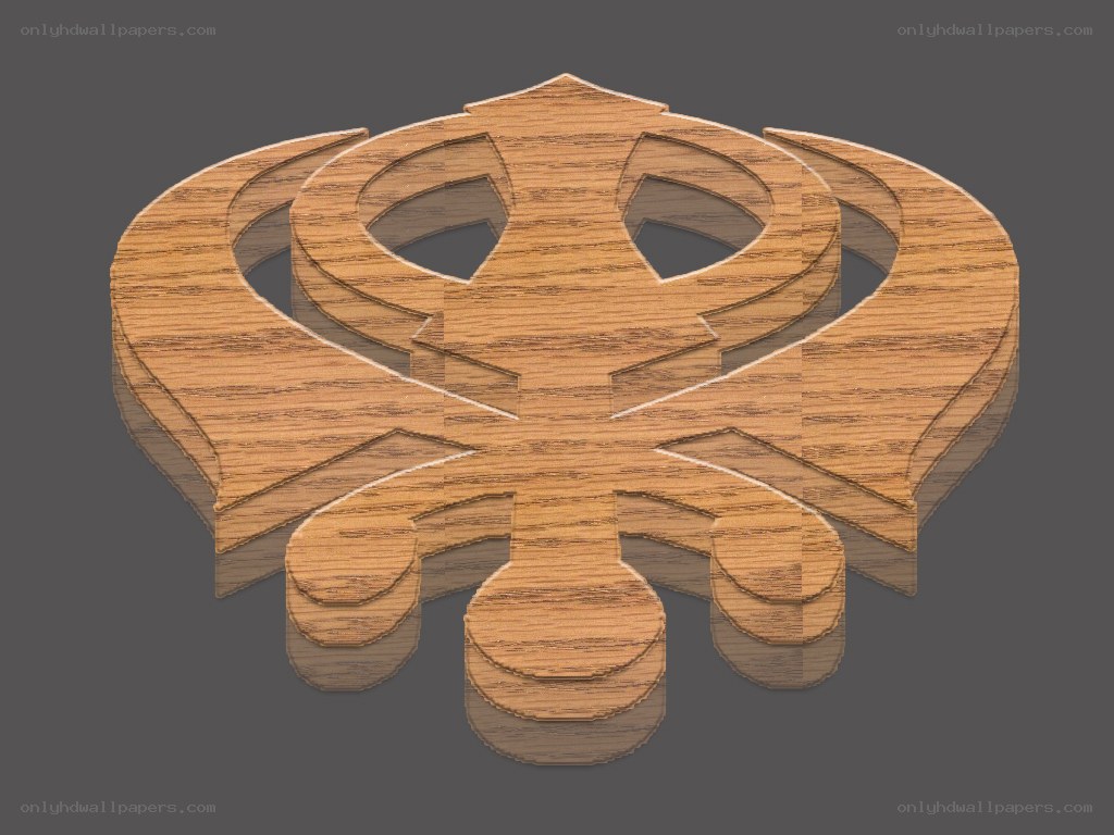 wooden sikh symbol