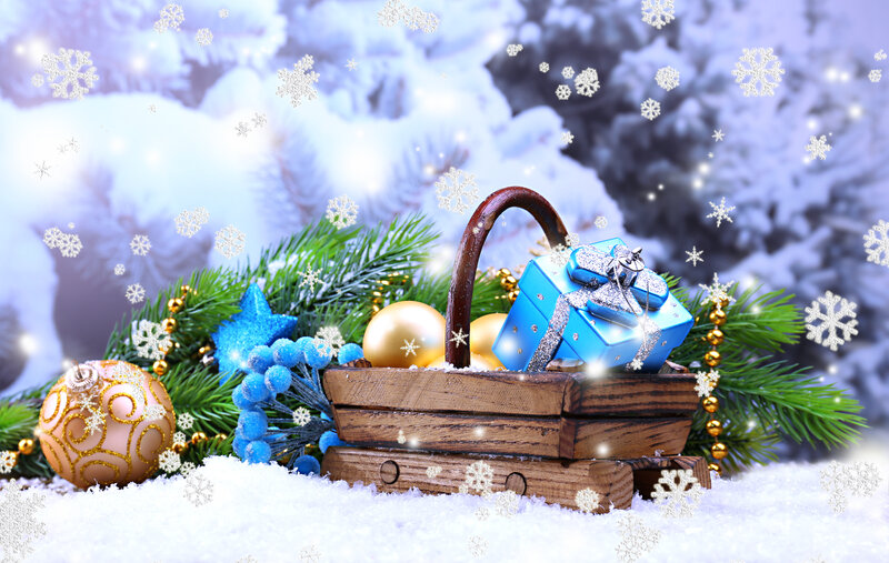 Wooden Sled with Gifts