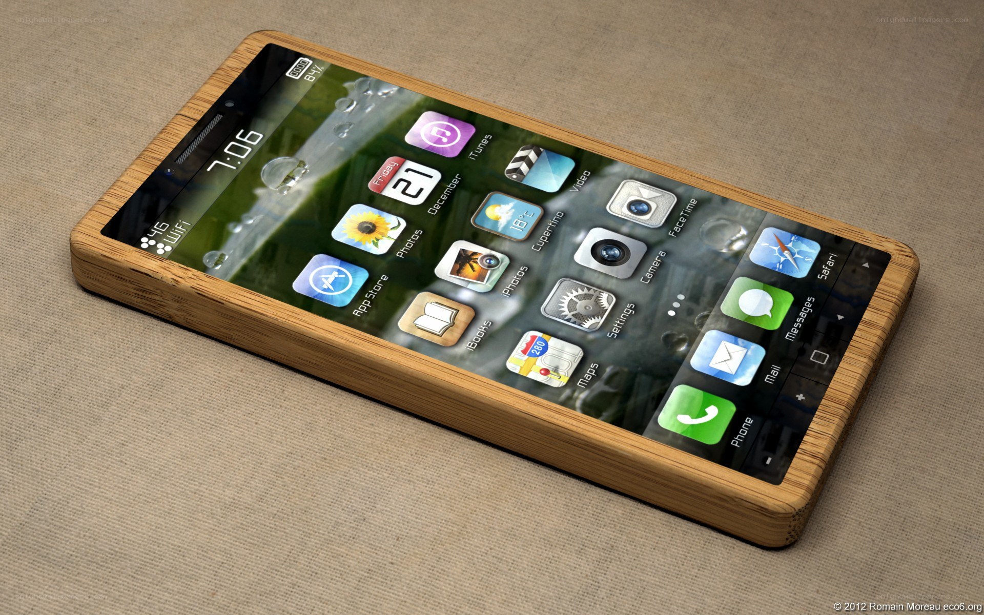 wooden smartphone concept