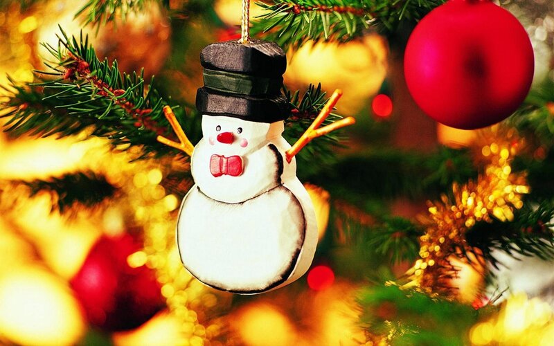 Wooden Snowman Ornament