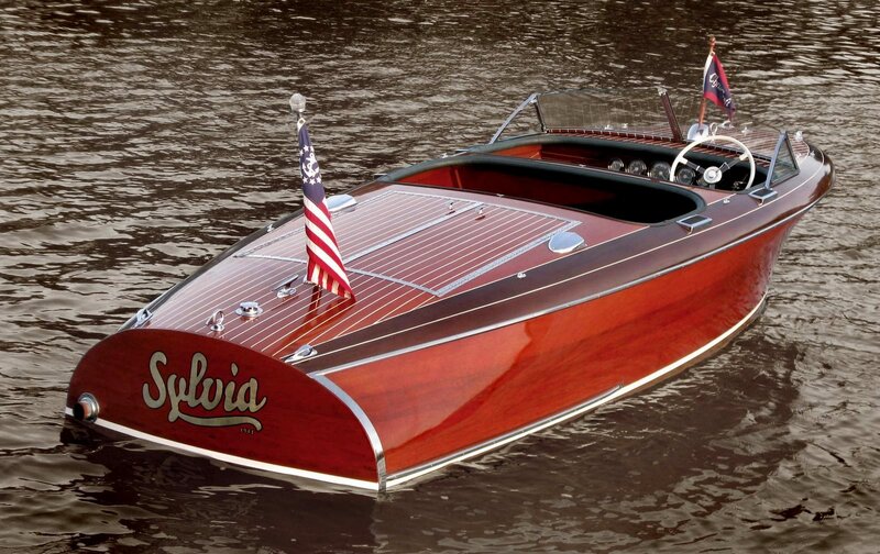 Wooden Speedboat on Water