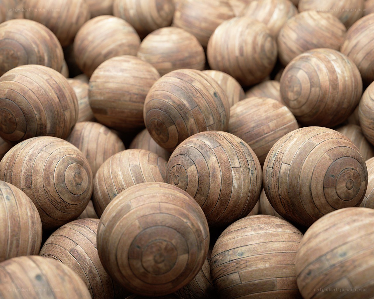 wooden spheres collection