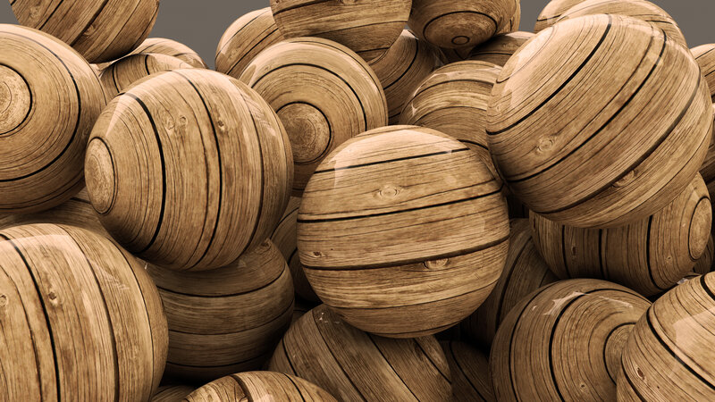 Wooden Spheres Stacked
