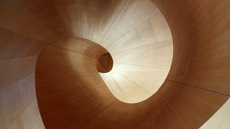 Wooden Spiral Staircase — Brown, Serene