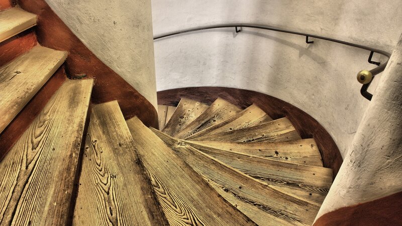 Wooden Spiral Staircase — Brown