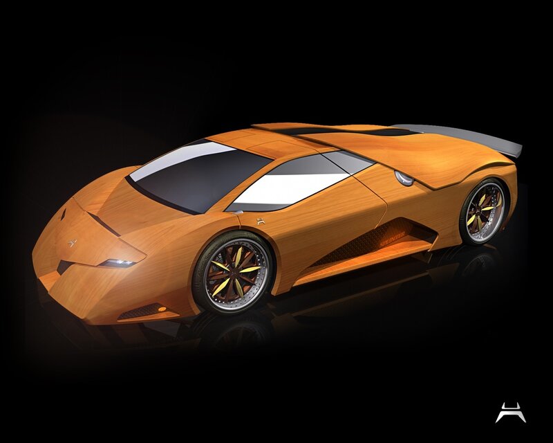 wooden sports car concept