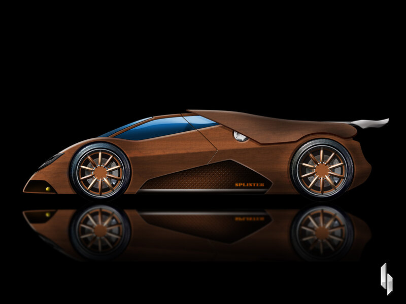 wooden sports car concept