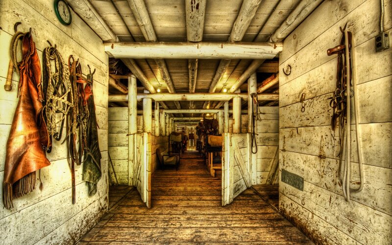 Wooden Stable Hallway — Brown