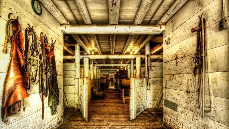 Wooden Stable Hallway