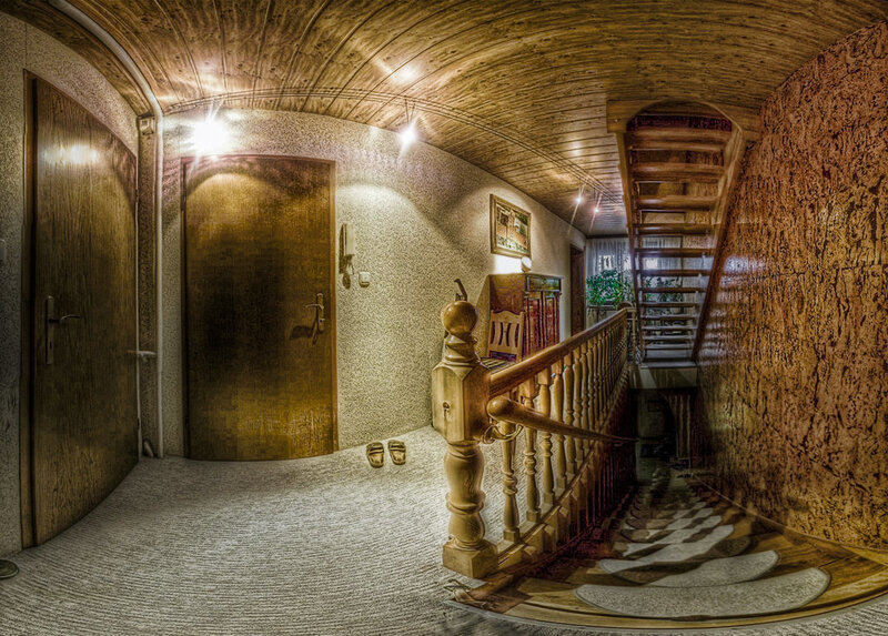 wooden staircase hallway
