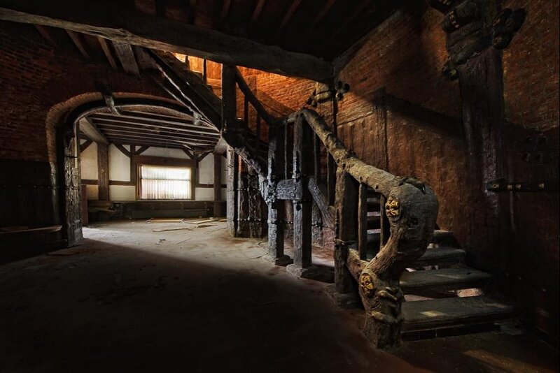 Wooden Staircase in Old Building
