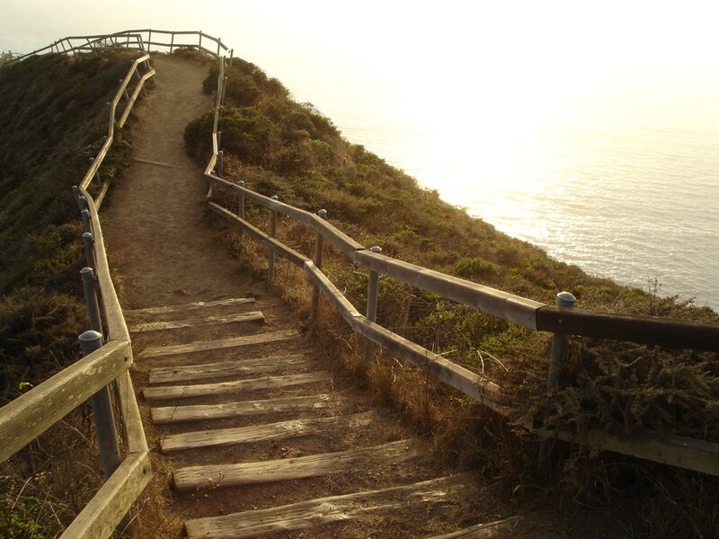 Wooden Stairs on Cliff