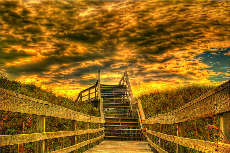 Wooden Stairs on Dune