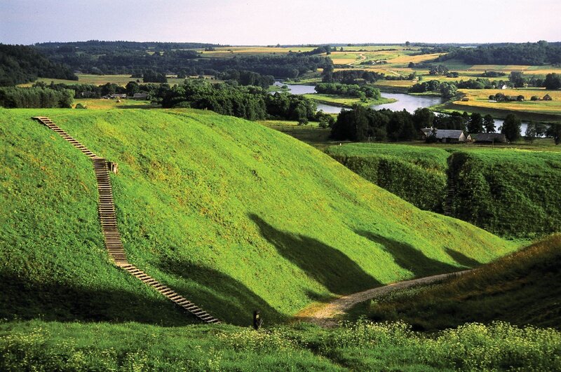 Wooden Stairs on Hill — Green, Serene