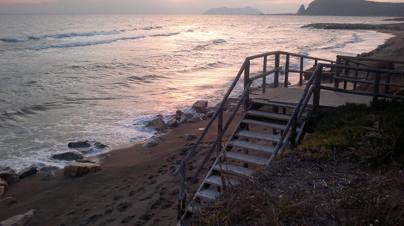 Wooden Stairs to Beach — Brown