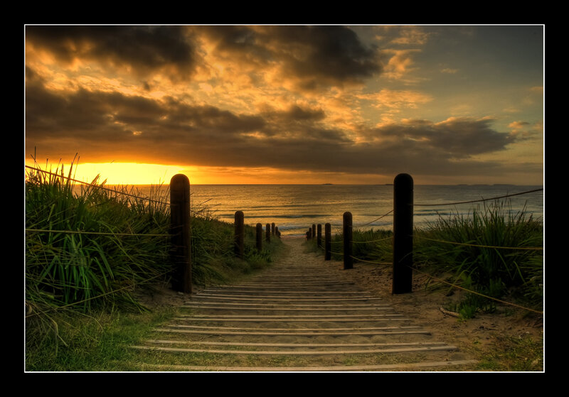 Wooden Stairs to Beach — Orange