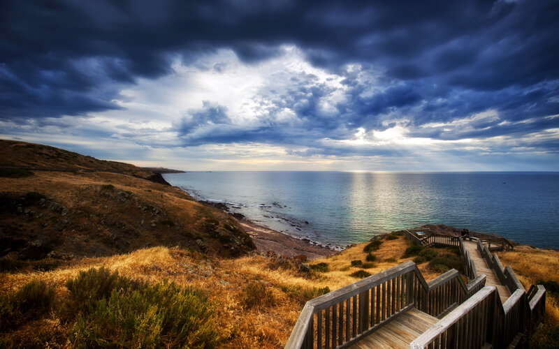 Wooden Stairs to Coast