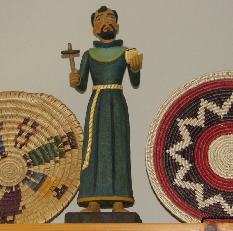 Wooden statue of a saint