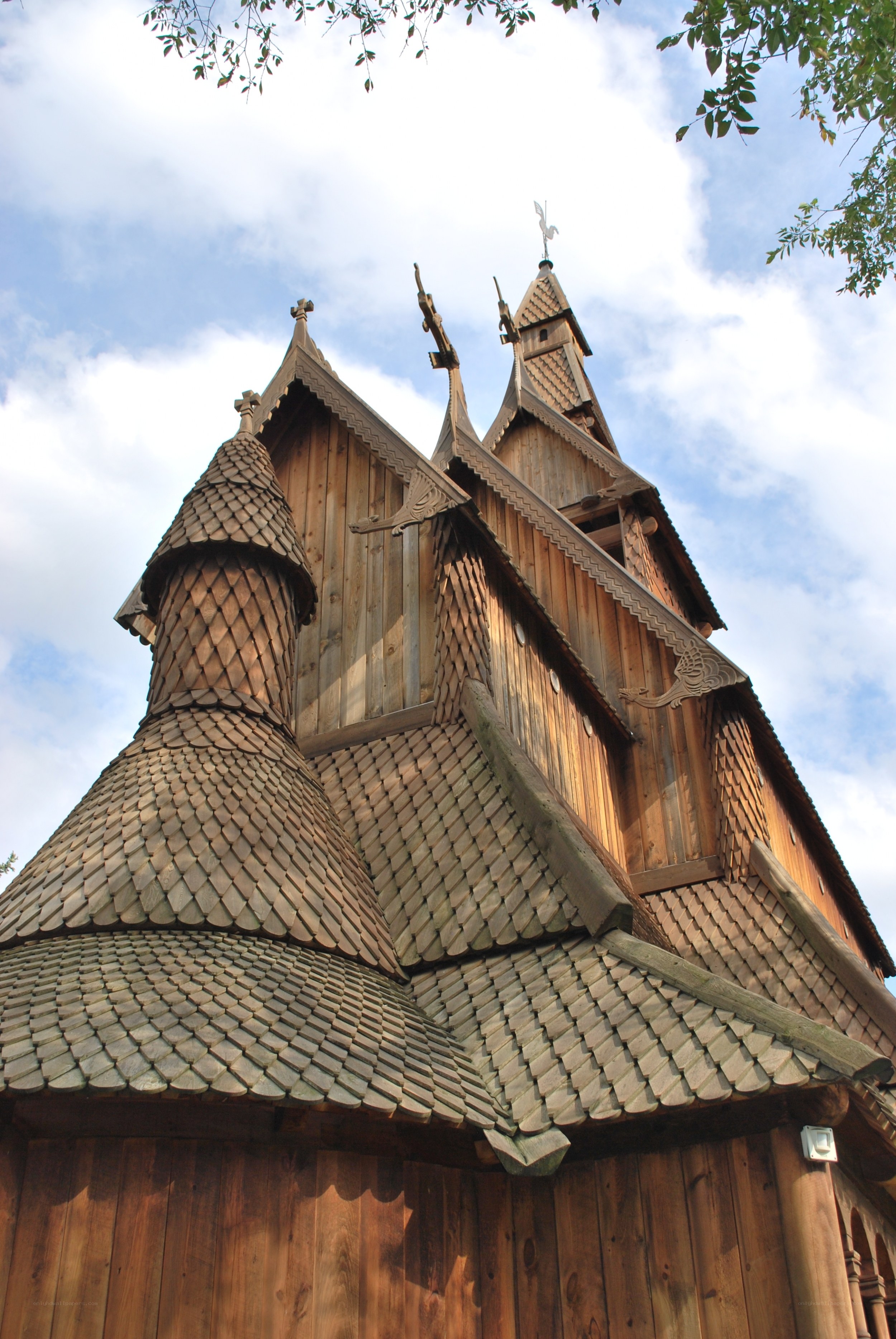 wooden stave church roof