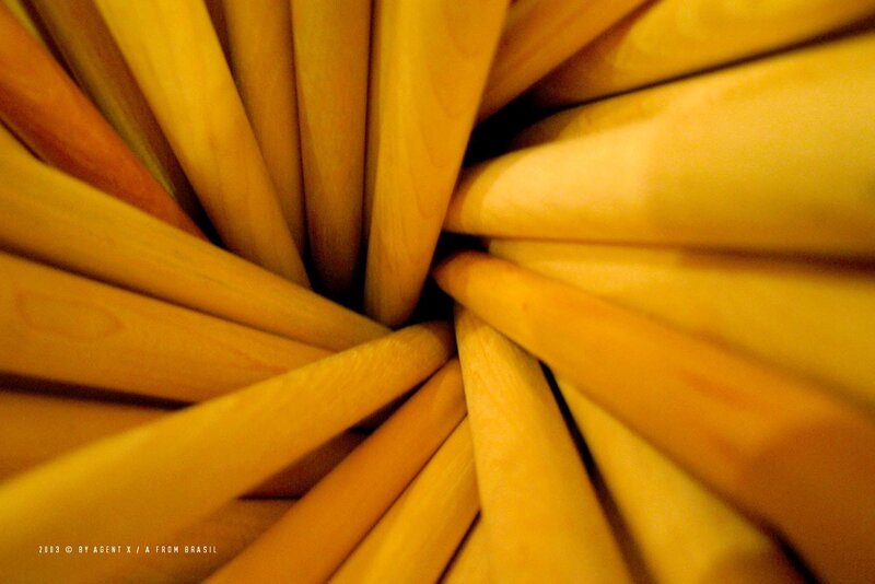 wooden sticks arranged in a spiral