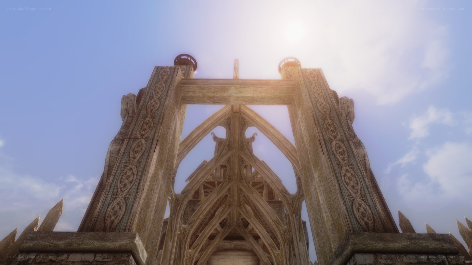 wooden structure under sunlight