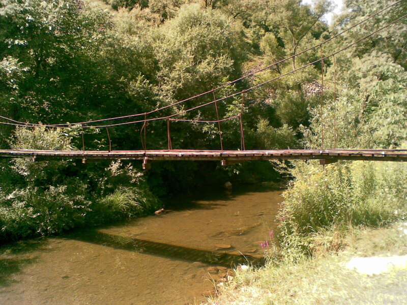 Wooden Suspension Bridge — Green, Serene