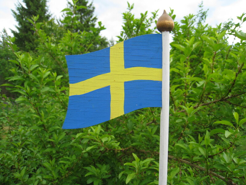 Wooden Swedish Flag