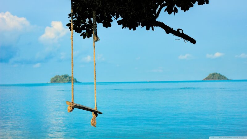 Wooden Swing over Water