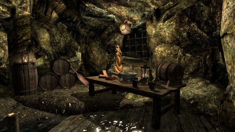 Wooden Table in Cave