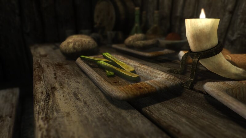Wooden Table with Vegetables