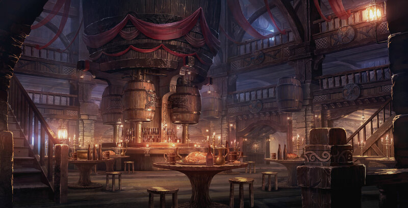 Wooden Tavern Interior — Brown