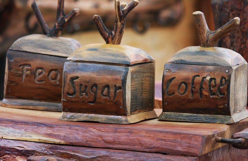 Wooden Tea Sugar Coffee Boxes
