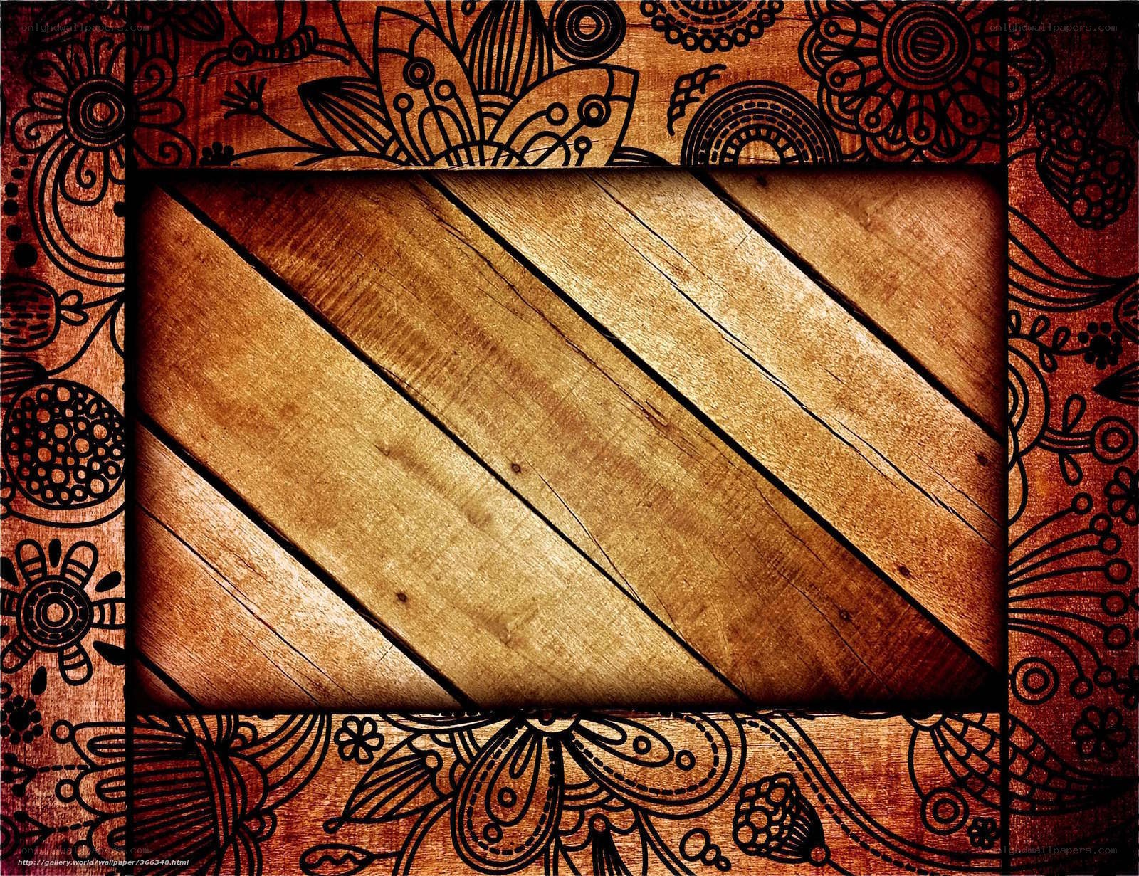 wooden texture with floral border