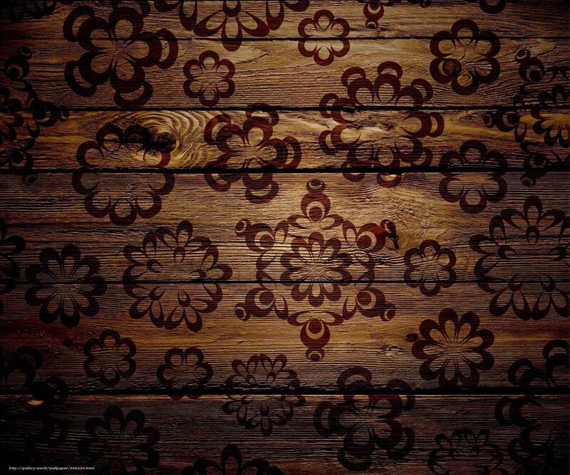 wooden texture with floral pattern