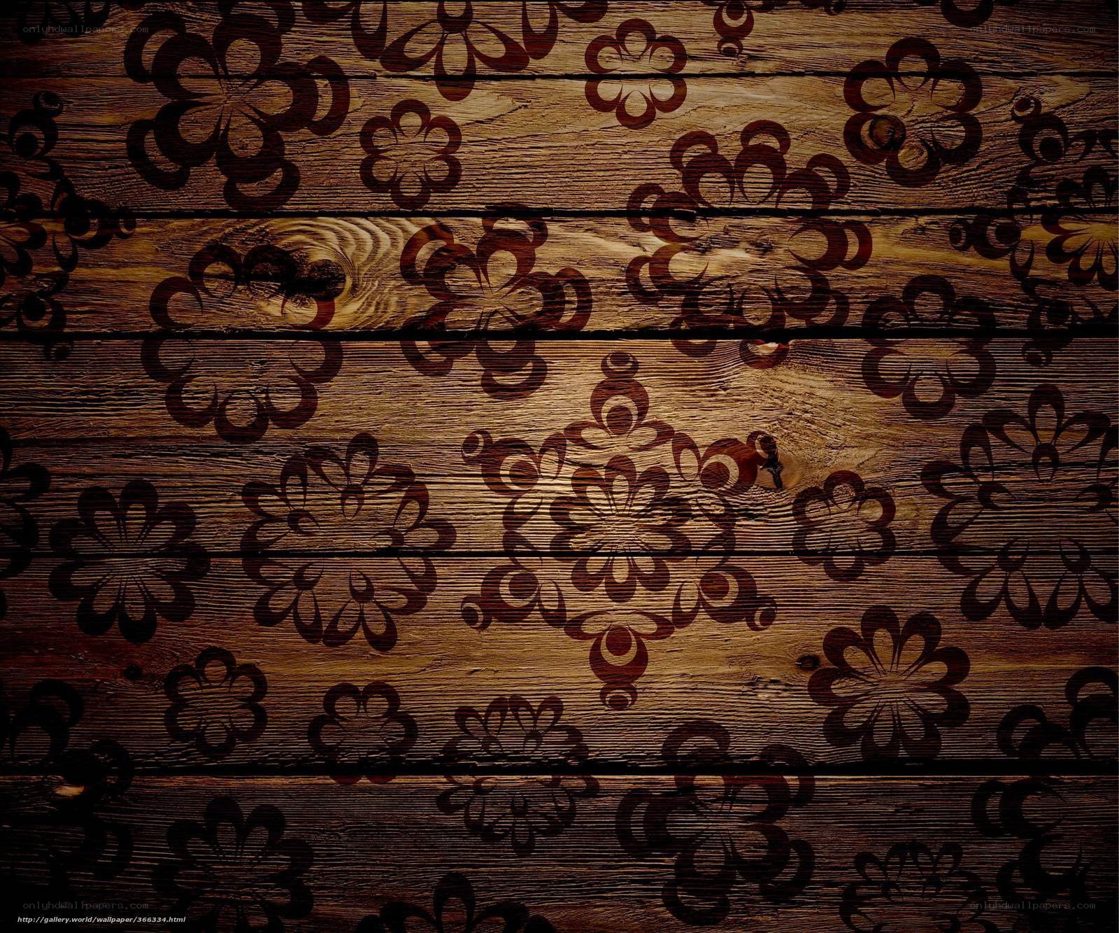 wooden texture with floral pattern