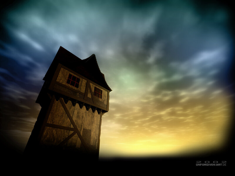 Wooden Tower at Dusk