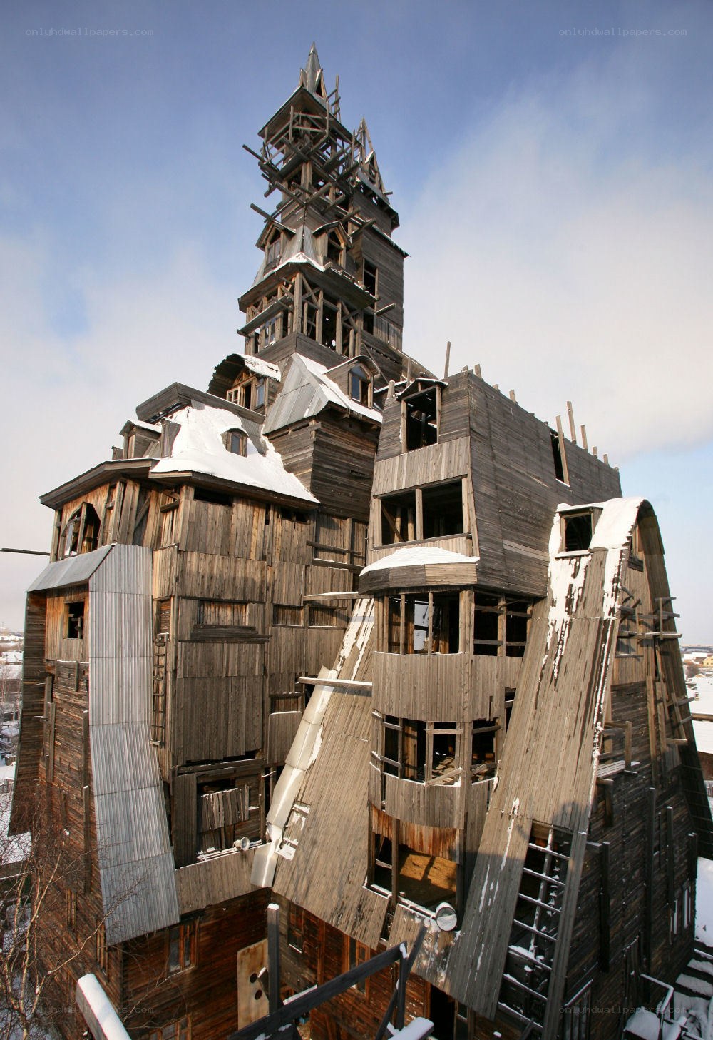 wooden tower structure