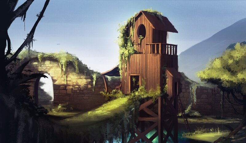 Wooden Treehouse — Brown, Serene, Afternoon