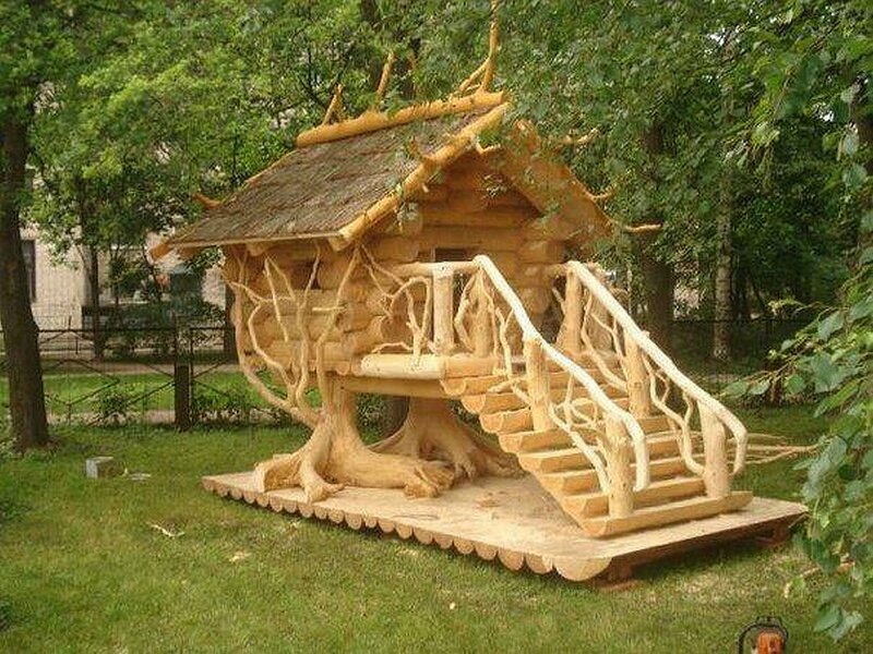 Wooden Treehouse Playhouse