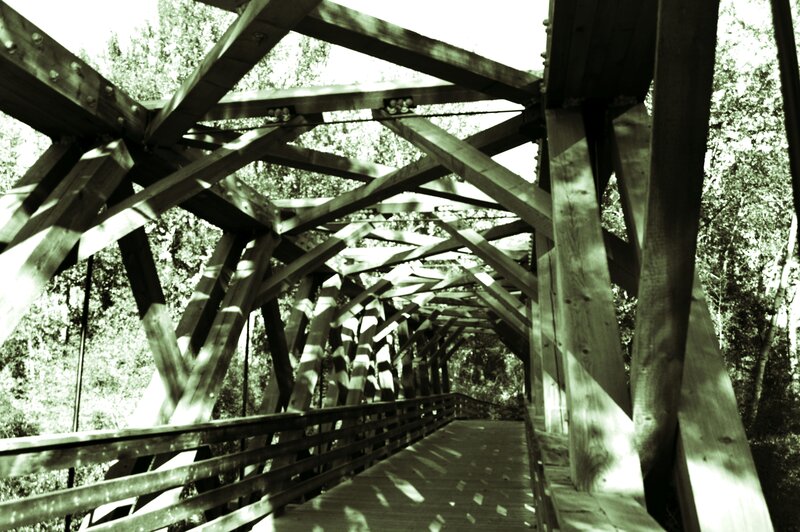 Wooden Truss Bridge — Black