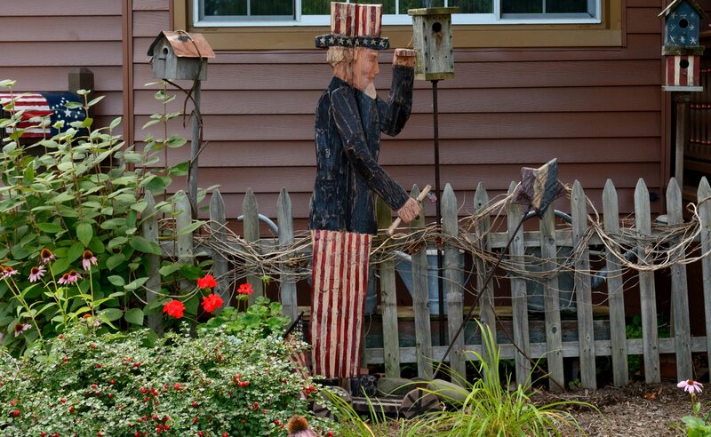 Wooden Uncle Sam Figure