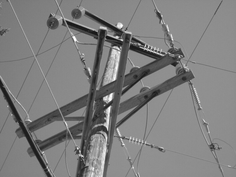 Wooden Utility Pole — Black