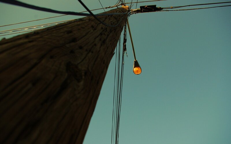 Wooden Utility Pole — Brown