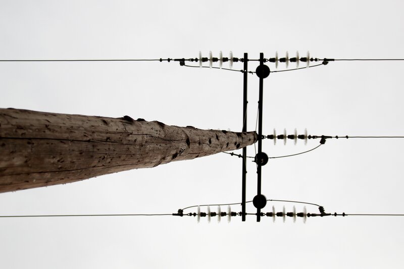 Wooden Utility Pole — Gray