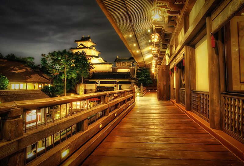 Wooden Walkway at Night