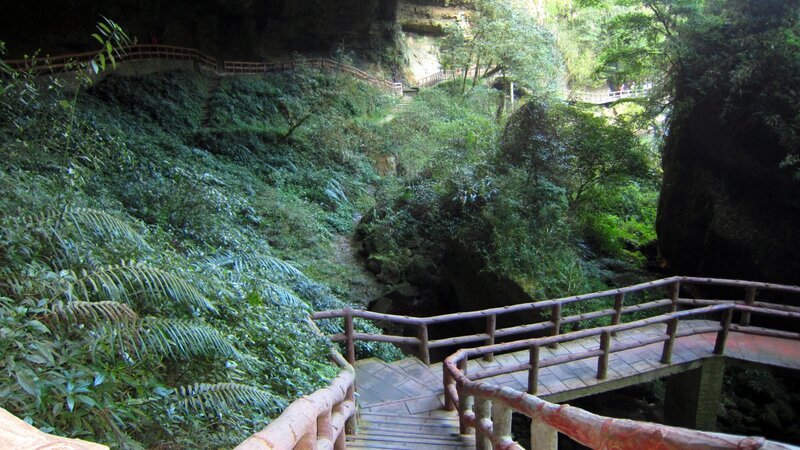Wooden Walkway in Canyon — Green