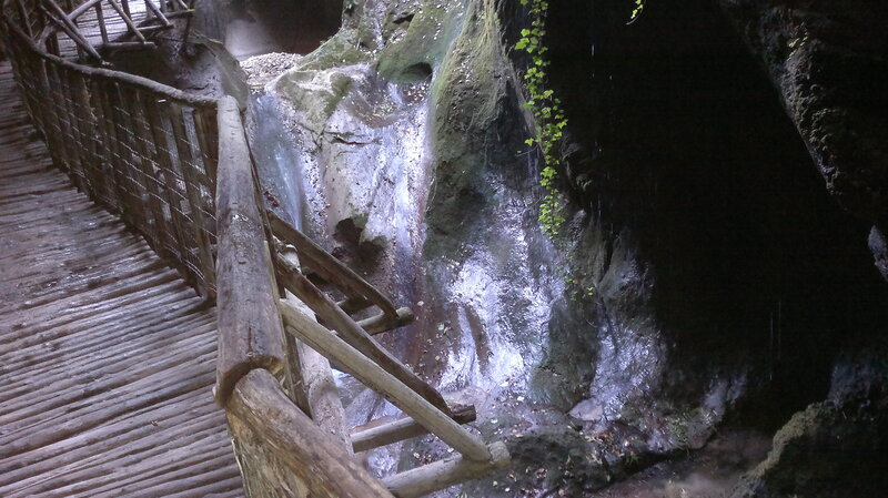 Wooden Walkway in Cave — Brown, Natural