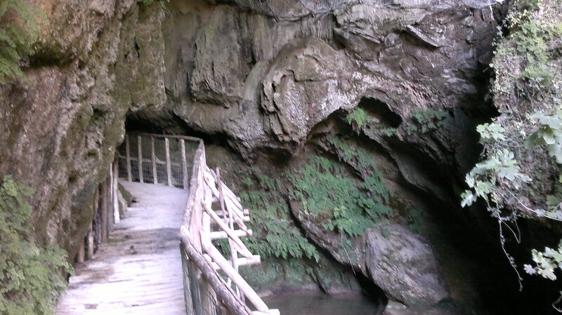 Wooden Walkway in Cave — Brown