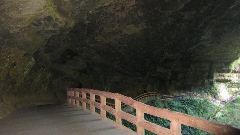 Wooden Walkway in Cave